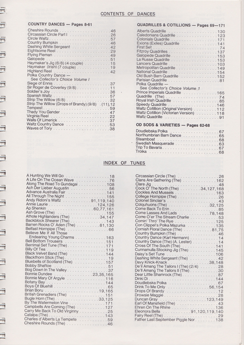 Table of Contents page
